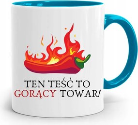 Kék Bögre Az Apósnak Ez Az Após Egy Forró Áru, fényképes nyomtatással