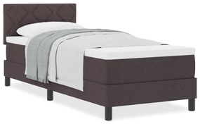 Box spring ágy matraccal Sötétbarna 80x200 cm Szövet