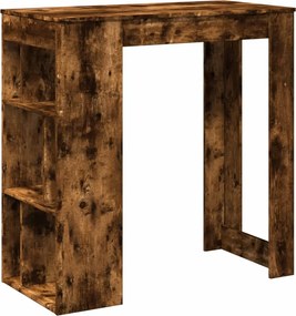 vidaXL füstös tölgy szerelt fa bárasztal tárolókkal 102x50x103,5 cm