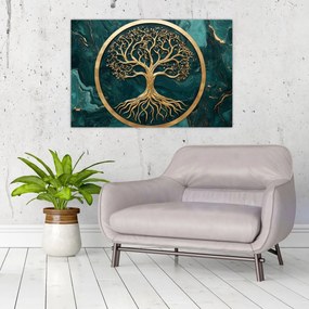 Kép – Márványban lévő arany életfa (90x60 cm)