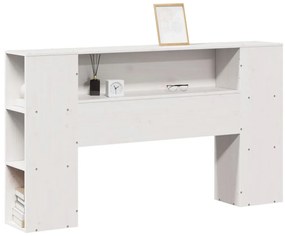 fehér tömör fenyőfa fejtámla tárolóval 120 cm