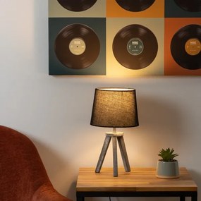 Atmosphera - Asztali lámpa MINI 1xE14/25W/230V fenyő/fekete