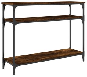 füstös tölgy színű szerelt fa tálalóasztal 100 x 29 x 75 cm