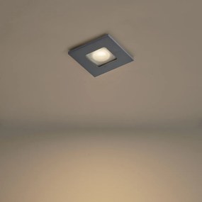 6 darabos modern, szögletes, gunmetal színű, süllyesztett spotlámpa szett IP44 - Qure