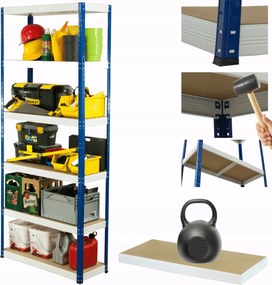 Műhelypolc fém állvány Helios 196x120x45cm 6Px175kg Erős Lengyel