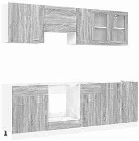 Konyhaszekrény garnitúra fiókkal Lyon 8 pcs Szürke Sonoma