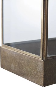 Manali dekorációs lámpás, fém/üveg, antik réz színű