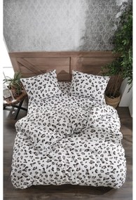 Fehér-szürke négyrészes kétszemélyes hosszabbított ágyneműhuzat lepedővel 200x220 cm Modern – Mila Home