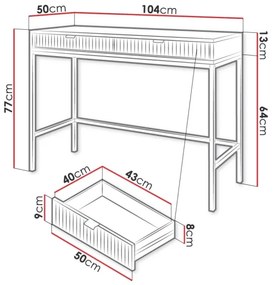 Konzolasztal NOVA 77x104 cm fehér/arany