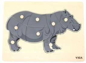 Gyermek fa puzzle Montessori Viga Víziló