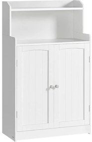 Fürdőszobai szekrény, tároló egység 2 ajtóval, 2 állítható polccal, fehér