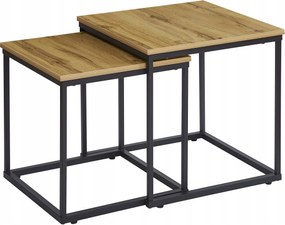 Dohányzóasztal Pad Asztal Szett 2in1 Loft Dohányzóasztalok Tölgy