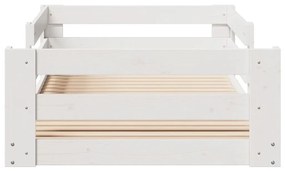 ágykeret matrac nélkül fehér 80x160 cm tömör fa fenyőfa