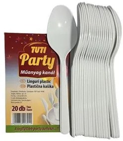 Műanyag kanál, 20 db, TUTI Party (KHMU142)