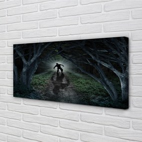 Canvas képek Sötét erdő fa forma 125x50 cm