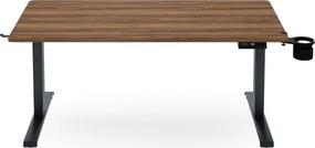 Elektromos íróasztal magasságállítással ergonomikus antracit/dió,1400x700 mm: ARIA