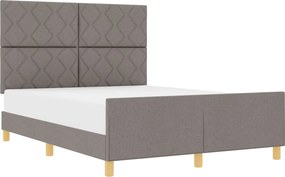 vidaXL Ágykeret fejtámlával Tópszínű 160 x 200 cm szövet