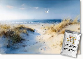 Fotótapéta Flizelina Tengerpart Homok Ösvény Hullámok Sirály 350x250 ragasztó