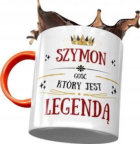 Narancssárga bögre Simon Simek Kollégáknak, fényképes nyomtatással