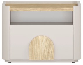 Amilio éjjeliszekrény 50 cm - kasmír / olajozott tölgy / világos tölgy fogantyú