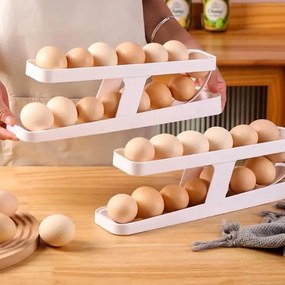 Összecsukható tojásrendező hűtőbe - 2 sor - bézs