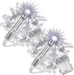 Karácsonyi LED-lánc készlet időzítővel 100 LED hideg fehér