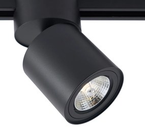 Modern fekete spotlámpa 1 fázisú sínrendszerhez GU10 70mm - Iconic Roto