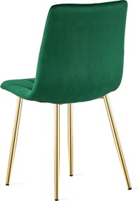 Zöld bársony étkezőszék LIBRA arany lábakkal