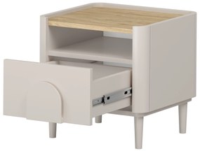 Amilio éjjeliszekrény 50 cm - kasmír / olajozott tölgy / kasmír fogantyú