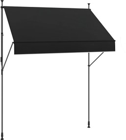 Outsunny Kézi Kihúzható Ernyő 2x1.2 m Kültéri Pavilon Rolós Ernyő Állítható Magasságú Karral 210-310 cm UV30+ Védelem Fúrás Nélküli Kerthez Erkélyhez