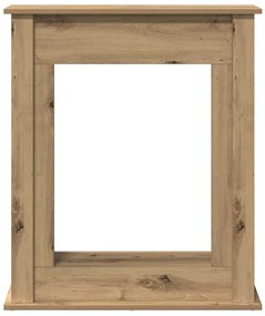 kézműves tölgy színű szerelt fa kandallóburkolat 75x20x87,5 cm