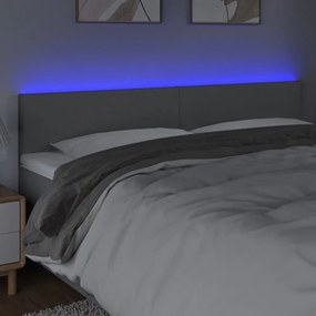 világosszürke szövet LED-es fejtámla 200x5x78/88 cm