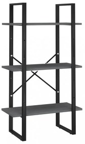 szürke tömör fenyőfa tárolópolc 60 x 30 x 105 cm