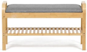 Natúr Bambusz Cipős, Szürke Betétekkel. DR-N1016 GREY2