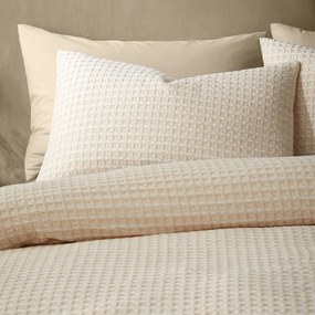 Bézs kétszemélyes hosszabbított ágyneműhuzat 230x220 cm Muscat Waffle – Pineapple Elephant