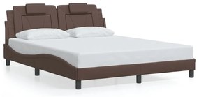 barna műbőr ágykeret Viana matrac nélkül 160 x 200 cm