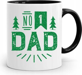 Bögre Fekete Apák Napi Ajándék No. 1 Dad nyomott mintával
