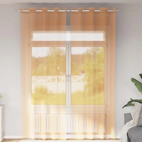 2 db narancssárga fátyolfüggönyök rojtokkal 140x300 cm