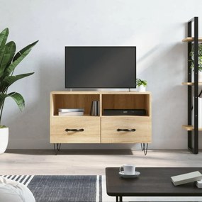 Sonoma-tölgyszínű szerelt fa TV-szekrény 80 x 36 x 50 cm