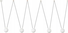 Faro Mine Glass Space fehér függeszték 5xE27, opálüveg, változtatható foglalat