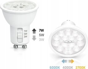 Led izzó GU10 Változtatható Teljesítmény És Szín Kapcsolóval 3/5/7W 3000-6000K