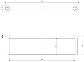OMNIRES MP60930CR - Fali polc MODERN PROJECT fényezett króm