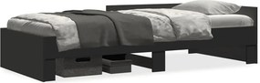 vidaXL fekete szerelt fa ágykeret 75 x 190 cm