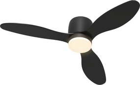 HOMCOM Mennyezeti Ventilátor Fénnyel és Távvezérléssel - 115 cm-es LED Lámpás Ventilátor, Fordítható DC Motor, 3 ABS Lapáttal, 3 Fény Szín, 6 Sebesség