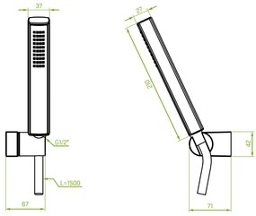 Laveo Pola, pont kézizuhany készlet, 1 funkciós, rózsaszín arany, LAV-NAP_80AD