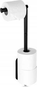 Acél Wc-papír Tartó Álló Fekete Fürdőszobai 46,5CM