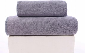 Mikroszálas törölköző szett, Szürke szín, 140x70+50x100