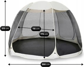 Kerti pavilon 395 cm bézs/fekete színben – CAMA