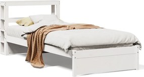 vidaXL fehér ágykeret fejtámlával matrac nélkül 90x200 cm