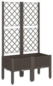 barna polipropilén rácsos kerti ültetőláda 80 x 40 x 142 cm
